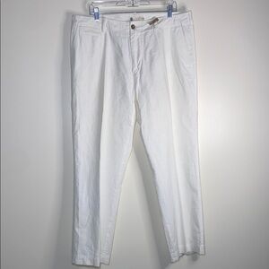 J. Crew White Chinos Classic Straight-Leg Design Linen and Cotton NWNT
